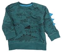 Tmavozelená mikina s dinosaury Mothercare