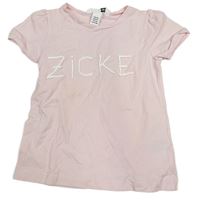Světlerůžové tričko s nápisem H&M