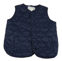 Tmavomodrá prošívaná šusťáková zateplená vesta M&S