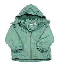 Zelená šusťáková zateplená bunda s kapucí L&D