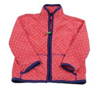 Tmavorůžová puntíkatá fleecová propínací mikina TCM