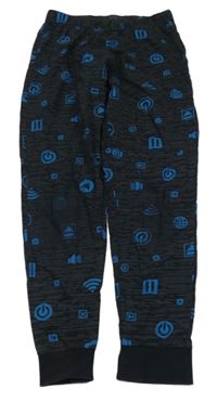 Antracitové vzorované pyžamové kalhoty s obrázky C&A