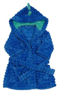 Modrý žebrovaný chlupatý župan s kapucí s ostny Pep&Co