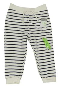 Nové - Bílo-tmavomodré pruhované tepláky Primark
