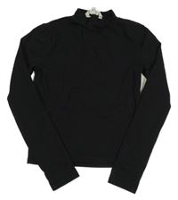 Černé crop triko se stojáčkem E-Vie