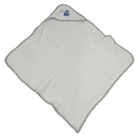 Bílá bavlněná zavinovací deka s kapucí s příšerkou