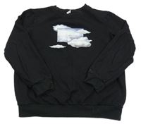 Černá mikina s mraky Shein