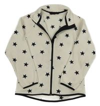 Smetanová fleecová propínací mikina s hvězdami H&M