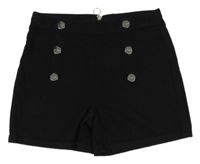 Černé riflové sukňové kraťasy s knoflíky Lipsy London