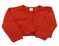 Červený propínací crop svetr s perforovaným vzorem C&A