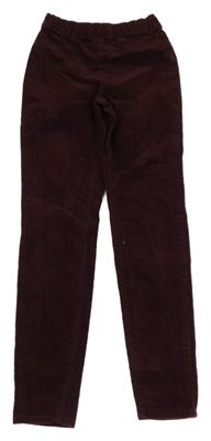 Vínové manšestrové elastické kalhoty H&M