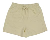Krémové pruhované kraťasy