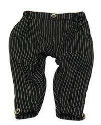 Černo-bílé pruhované kalhoty