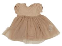 Starorůžové bavlněno/tylové šaty s všitým body H&M