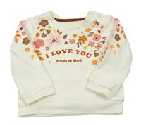 Smetanová mikina s květy a nápisem C&A