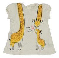 Bílé tričko s žirafami H&M