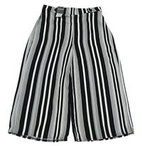 Nové - Černo-bílé pruhované culottes kalhoty Primark