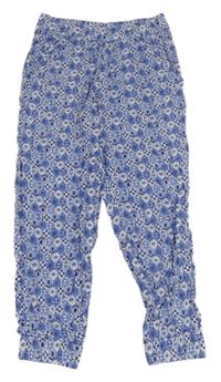 Modro-bílé vzorované lehké kalhoty H&M