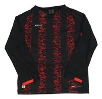 Černo-červené vzorované sportovní funkční triko Kipsta