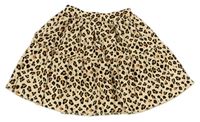 Smetanovo-černá sukně s leopardím vzorem George