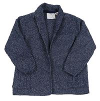 Tmavomodrý melírovaný pletený cardigan Zara