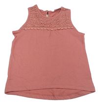 Starorůžový top s krajkou Pep&Co