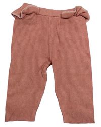 Starorůžové žebrované úpletové tepláky Primark