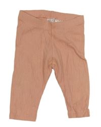 Světlerůžové žebrované legíny H&M