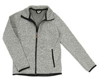 Šedá melírovaná pletená propínací mikina H&M
