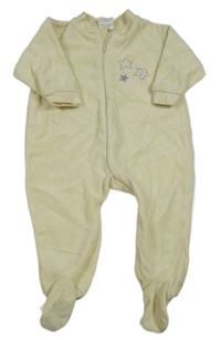 Smetanový sametový overal s hvězdičkami 