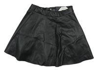 Černá koženková kolová sukně H&M