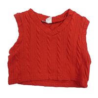 Červená crop úpletová vesta shein