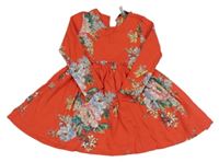 Červené květované šaty Joules