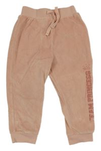 Světlerůžové sametové tepláky s nápisem George