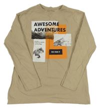 Béžové triko s potiskem Primark