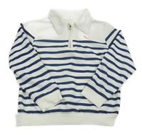 Bílo-modré pruhované polo triko Shein