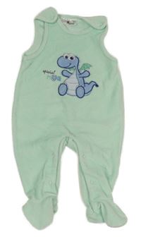 Mintové sametové dupačky s dráčkem Ergee