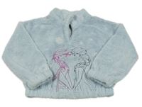 Světlemodrá chlupatá crop mikina s Elsou Disney