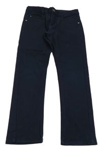 Tmavomodré plátěné skinny kalhoty 