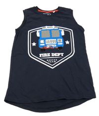 Tmavomodré tílko s autem z flitrů C&A