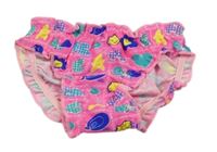 Růžové plavkové kalhotky s barevnými obrázky 
