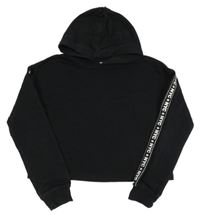 Černá crop mikina s kapucí C&A