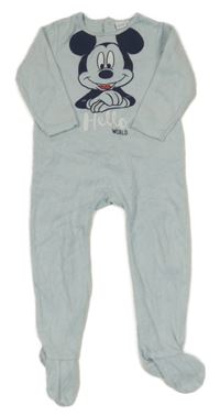 Světlemodrý sametový overal s Mickeym Disney