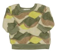 Smetanovo-khaki army plyšová mikina 