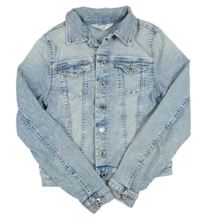Světlemodrá crop riflová bunda s kapsami H&M
