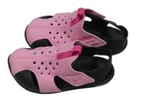 Černo-růžové gumové sandále s logem Nike vel. 26