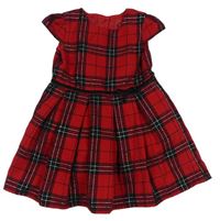 Červeno-černé kostkované třpytivé šaty Primark