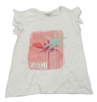 Bílé tričko s palmami Matalan