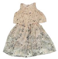 Světlerůžové květované šaty H&M