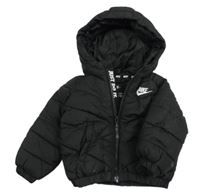 Černá šusťáková zimní bunda s kapucí Nike